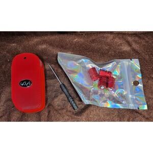 Kia Fob Cover Valve Stem Caps Set Red